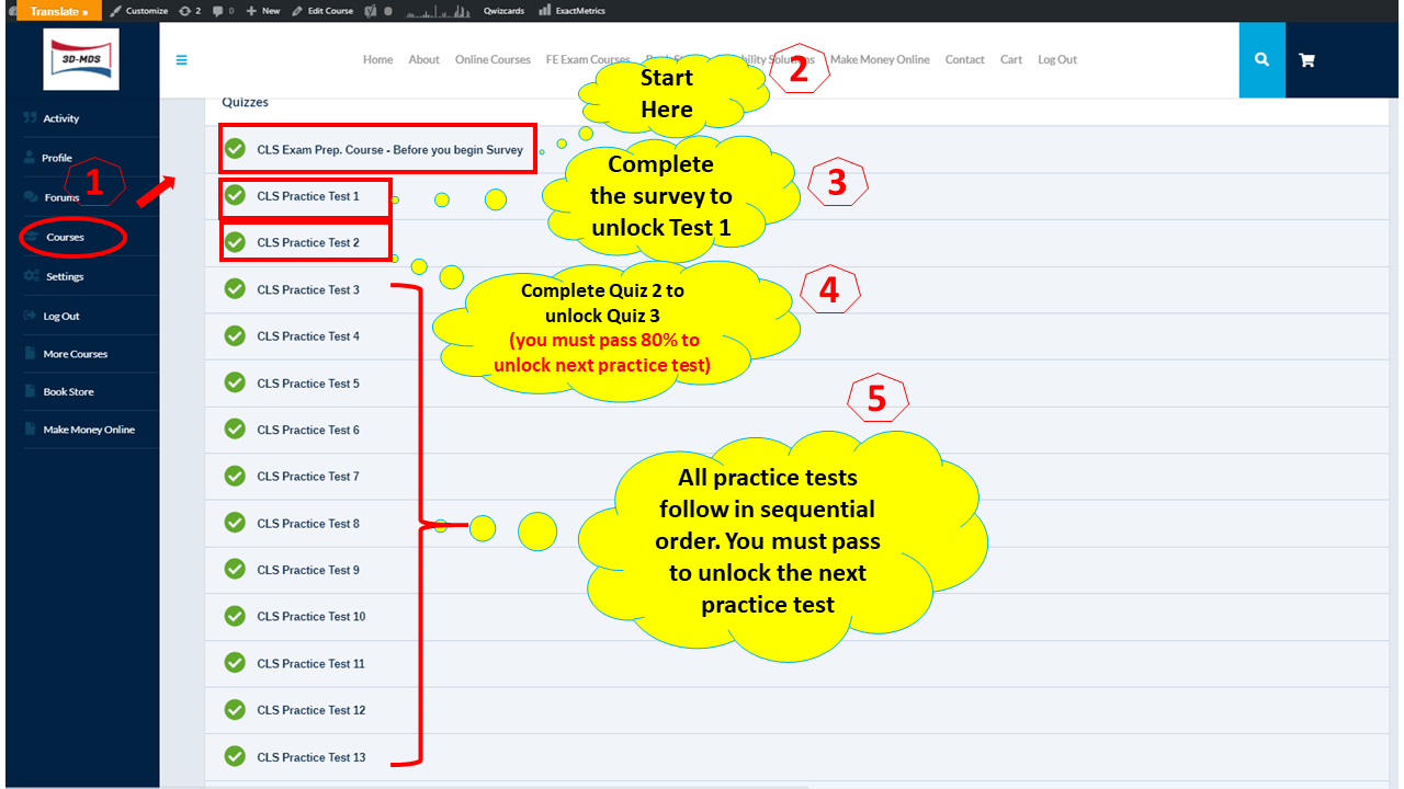 Getting started: Pretest - Test survey